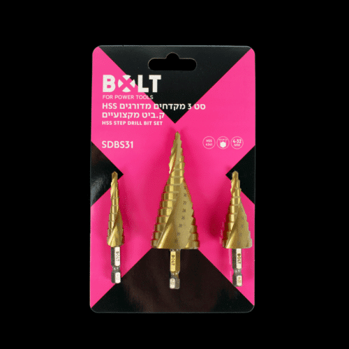 סט 3 מקדחים מדורגים HSS Bolt SDBS31
